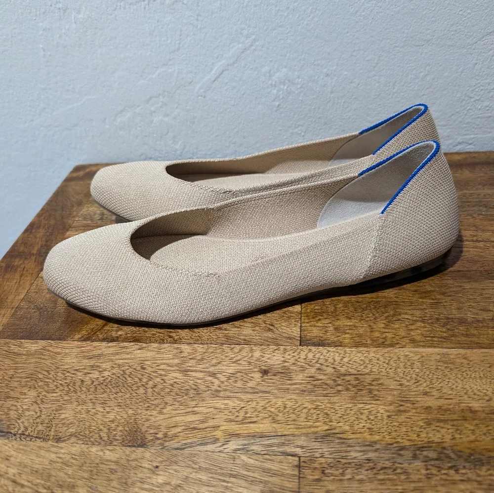 Rothy's The Flat Ecru Textile Ballet Flat Comfort Shoes Women’s US Sz 9‎ - Picture 2 of 7